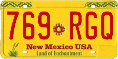 NM license plate 769RGQ