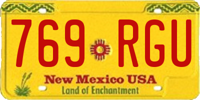 NM license plate 769RGU