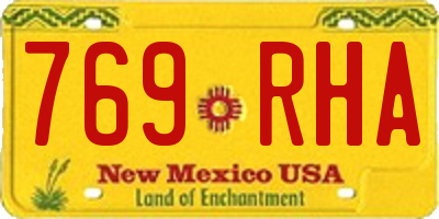 NM license plate 769RHA