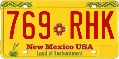 NM license plate 769RHK