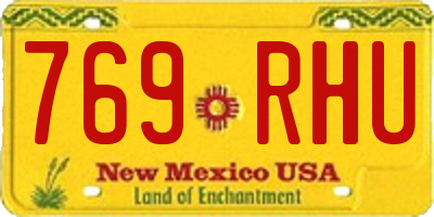 NM license plate 769RHU