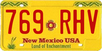 NM license plate 769RHV