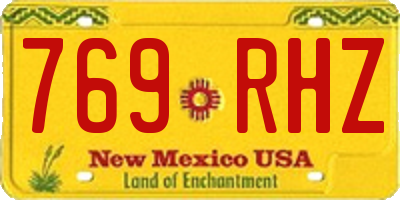 NM license plate 769RHZ