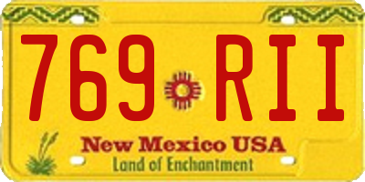 NM license plate 769RII