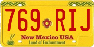 NM license plate 769RIJ