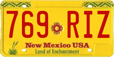 NM license plate 769RIZ