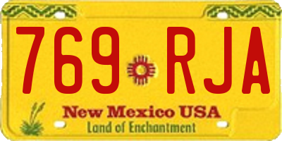 NM license plate 769RJA
