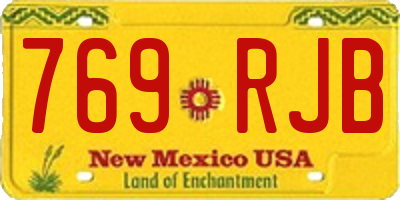 NM license plate 769RJB