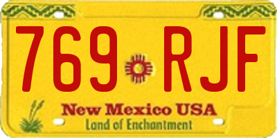 NM license plate 769RJF