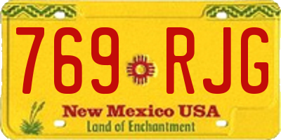 NM license plate 769RJG