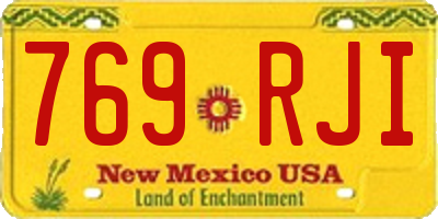 NM license plate 769RJI