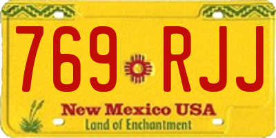 NM license plate 769RJJ
