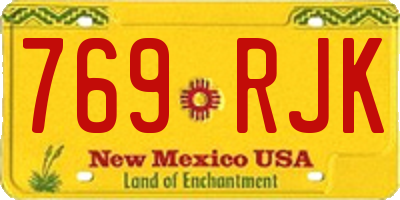 NM license plate 769RJK