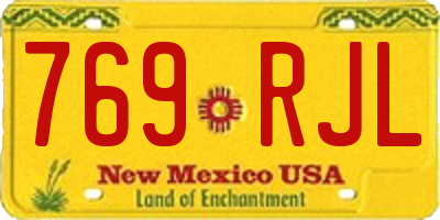 NM license plate 769RJL