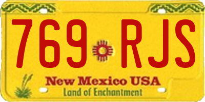 NM license plate 769RJS