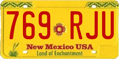 NM license plate 769RJU