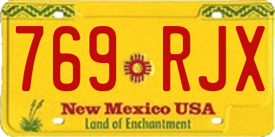 NM license plate 769RJX