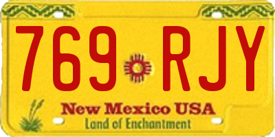 NM license plate 769RJY