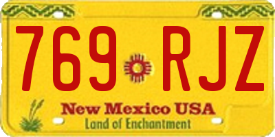 NM license plate 769RJZ