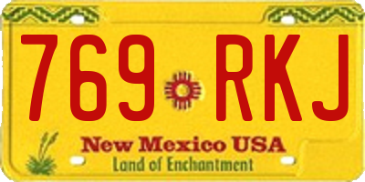 NM license plate 769RKJ