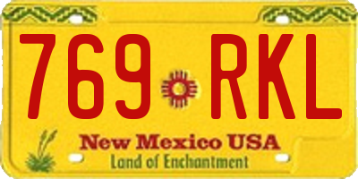 NM license plate 769RKL