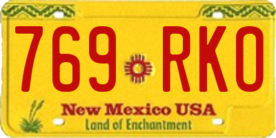 NM license plate 769RKO