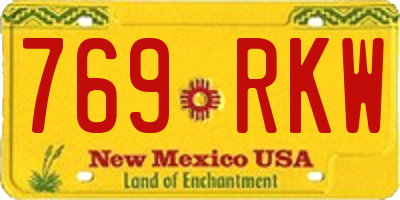 NM license plate 769RKW