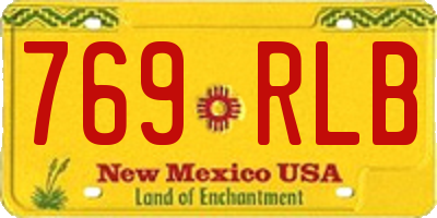 NM license plate 769RLB