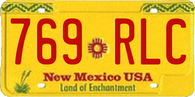 NM license plate 769RLC