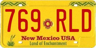 NM license plate 769RLD