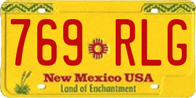 NM license plate 769RLG