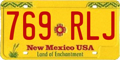 NM license plate 769RLJ