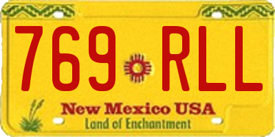 NM license plate 769RLL