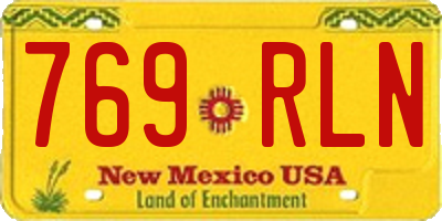 NM license plate 769RLN