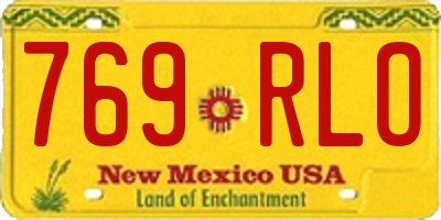 NM license plate 769RLO