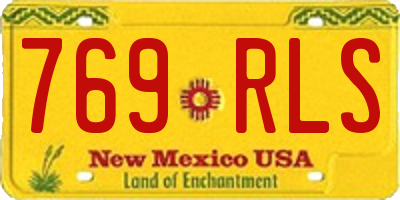 NM license plate 769RLS