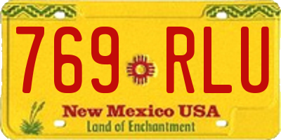 NM license plate 769RLU
