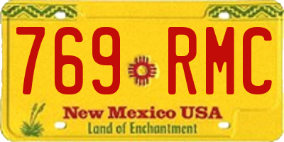 NM license plate 769RMC