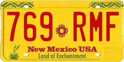NM license plate 769RMF
