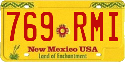 NM license plate 769RMI