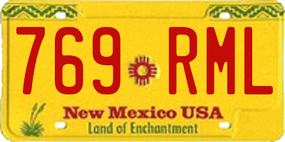NM license plate 769RML