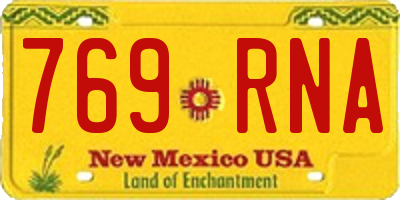 NM license plate 769RNA
