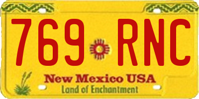 NM license plate 769RNC