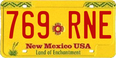 NM license plate 769RNE