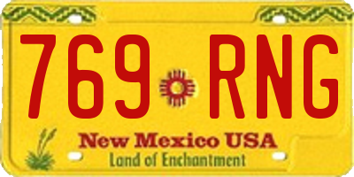 NM license plate 769RNG