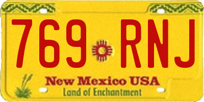 NM license plate 769RNJ