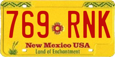 NM license plate 769RNK