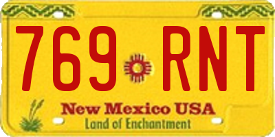 NM license plate 769RNT