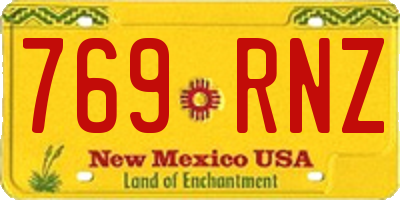 NM license plate 769RNZ