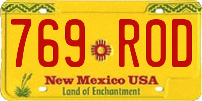 NM license plate 769ROD